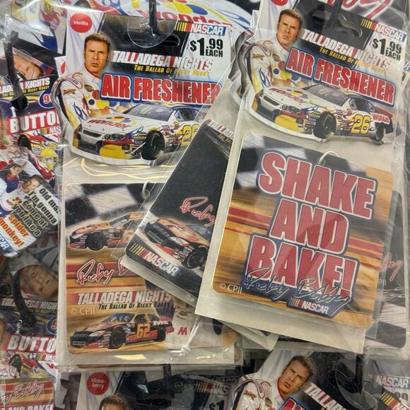 NOS Talladega Nights Air Freshener Counter Display Magnets Buttons Display Kit - Picture 5 of 15